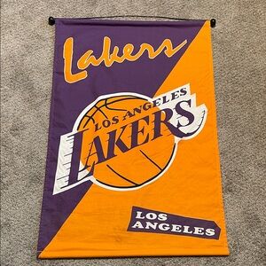 Vintage LA Lakers Cloth Banner